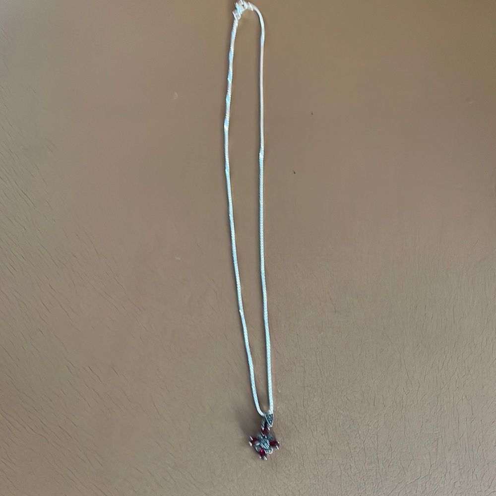 Steeling Silver Cable Chain With Green Gemstone  pendant women Necklace